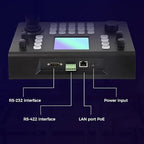 RGBlink NDI PTZ Camera Controller, PoE Powered, 3D Joystick Control,3.5 LCD Preview, Multi-Protocol Support, for Church Worship, Webinars & Live Streaming (RGBBKT)
