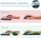 VAGAU Premium Keyboard Wrist Rest and Mouse Pad Wrist Support, Ergonomic Memory Foam Set for Office, Laptop, Mac, Computer and Gaming, Comfortable Typing &Wrist Pain Relief (2 Pack)