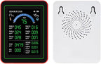 Air Quality Meter 18 in 1 Portable Battery Powered Indoor Air Quality Monitor with CO2 TVOC HCHO PM2.5 PM10 Temp Humidity Detection Data Storage for Home Office School