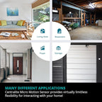 Centralite by Ezlo Micro Motion Sensor - Home Automation and Security - Lighting Scenes, Security Alarm, Alerts upon Motion Detection - Zigbee