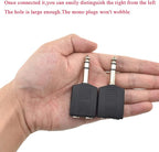 HAHIYO 6.35 M-2x6.35 F-TRS Stereo Plug Interconnect Audio One Male 6.35mm(1/4 inch) and Two Females 6.35mm(1/4Inch) Adapter Splitter Good Signal Sound Snap Tight Not Wobble for Guitar Black 2pcs