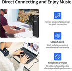 XANHAM 3.5mm Headphone Splitter for Computer Y Shape 1/8 Inch Aux 2 TRS Male to 1 TRRS Female Mic and Audio 4 Pole Headset Stereo Earphone Adapter Cable Cord Compatible with PC, Laptop, Gaming, etc