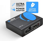 OREI HDMI Splitter 1 in 2 out - Ultra HD 4K @ 30Hz, HDCP, 3D & Full HD 1080P Support for Xbox, PS4, Blu-ray, HDTV - Adapter Included