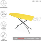 Encasa XO Ironing Board Cover and Pad 54"x15" - 4mm Felt Large Iron Board Cover with Padding - Heat Resistant, Stain-Safe Dye, Non Slip Elastic Bungee Cord Tightening Iron Table Cover Yellow