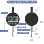 HDLNKAK Electronic Digital Dial Indicator Gauge 0-12.7mm/0.5” Inch/Metric Conversion, High Precision Probe with 0.01mm/0.0005” Resolution for Testing.