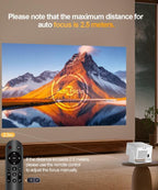 Android 14 Smart Projector with 4K 8K Support, Mini Projector with Wifi6 and Bluetooth5.4, 600 ANSI, Auto Focus & Obstacle Avoidance 1080P Portable Movie Proyector for Home Outdoor, Magcubic HY350Max