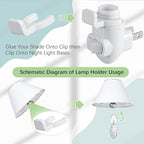 Tuanse 100 Sets Plug in Night Light Module Night Light Base with Shade Mounting Clip Plastic Lights Rotating Base for Making Your Own Decorative (White)
