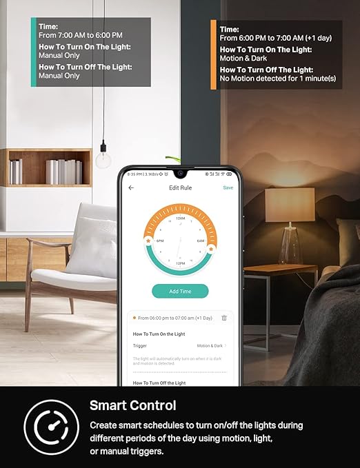 Kasa Smart Motion Sensor Switch, Single Pole, Needs Neutral Wire, 2.4GHz Wi-Fi Light Switch, Works with Alexa & Google Assistant, UL Certified, No Hub Required(KS200MP2),White,2-Pack