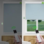 ZSHINE Motorized Blackout Window Blinds Customize Width Remote Control Rechargeable Motor Roller Shades for Windows, Home, Office, Hotel, Club, Restaurant(82026G)