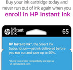 HP 65 Tri-Color Ink Cartridge | Works with AMP 100, DeskJet 2600, 3700; Envy 5000 | Eligible for Instant Ink | N9K01AN