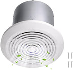 HTONG Innovation V2262-50 7 Inch Bathroom Exhaust Fan, 50 CFM Ceiling Exhaust Fan for 8" Rough-in Opening, 1.0 Sones Quiet Effective Ventilation for Bathroom, Kitchen, Laundry Room, Mobile Home