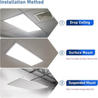 CycevSun 6-Pack 2x4 LED Flat Panel Light Drop Ceiling 0-10V Dimmable, 30/40/50W Selectable, 3000K 4000K 5000K Switchable, 120-277V, ETL Listed
