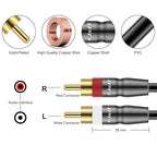 J&D RCA Cable, 2 RCA Male to Male Stereo Audio Cable, Gold-Plated Copper Shell, Heavy Duty, Compatible with Speaker, Amplifier, Subwoofer, 20 Feet