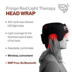 Fringe Red Light Therapy Wrap for Head & Hair, Both Red Light 660nm and Infrared Light 850nm, 360 LED Lights, Sports Recovery