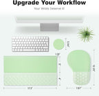 Ospelelf Ergonomic Mouse Pad and Keyboard Stand Wrist Rest Set, Memory Foam Comfort, Pain Relief for Typing, Office Desk Accessories, Green