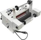 WYDDDARY 14.17"/360MM Electric Steel Roller Thermal Laminator with Winding Mechanism Hot Cold Roll Laminator Adjustable Temp 60-130℃ Electric Laminating Machine for Single/Double Sided Laminating