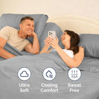 Split Head King Sheet Set – 4 Piece Flex Split Top King Sheets for Adjustable Beds - Fits 14” to 16" Mattress w/ Deep Pockets - Soft, Breathable & Cooling - Luxury Bedding & Wrinkle Free - Steel Blue