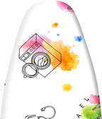Extra Thick Ironing Board Cover and Pad, 15x54 Ironing Board Cover, Resist Scorching and Staining,Elastic Edges,Art of Life Iron Sew Laundry Watercolor