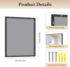 Black Bathroom Mirror for Wall, 18x24 Inch Rectangle Mirror with Metal Frame, Modern Vanity Mirrors for Bathroom Living Room, Entryway Hangs Horizontal or Vertical
