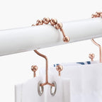 Shower Curtain Hooks, Goowin Shower Curtain Rings, Stainless Steel Shower Curtain Hooks Rust Proof Free Sliding Double Shower Hooks for Curtain, Shower Curtains & Liners (Rose Gold)
