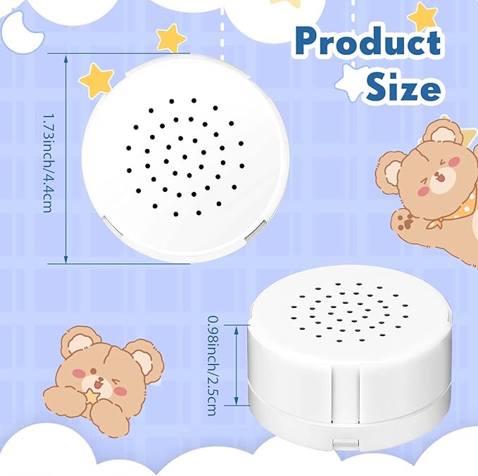 Handepo 6 Pcs White Sound Recorder Voice Recorder Music for Stuffed Animal Toy Recording Device Recordable Sound Module, Record Messages for Plush Toy Doll Stuffed Bear Pillow(40 Seconds)