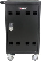 32 Device Mobile Charging Station for Laptops/Tablets/iPads/Chromebooks,32 Bay Lockable Charging Cabinet with Cable Management & Power Strip Included, Laptop & Tablet Storage Carts,Combination Lock
