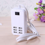 6 Ports USB Charger Hub Desktop US Plug AC Power Wall Travel Charging Adapter Slots Charging Station