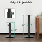 WALI Universal Speaker Stands, 23 Inch Surround Sound Speaker Stands for Satellite & Bookshelf Speakers Up to 22lbs, Height Adjustable with Built-in Cable Management, 1 Pair (SFS001), Black