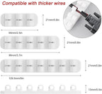 SOULWIT Upgraded Cable Holder, Cable Management Cord Organizer Clips Silicone Self Adhesive for Desktop USB Charging Cable Power Cord Bedside Wire PC Office Home (3/5/7 slot,White)