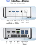 KAMRUI Pinova P2 Mini PC, AMD Ryzen 4300U(Beats 3500U/3200U/N150,Up to 3.7 GHz) Mini Computers, 16GB RAM 512GB SSD Mini Desktop Computers, Triple 4K Display/HDMI+DP+Type-C/WiFi/BT for Home/Business