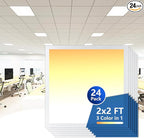 CycevSun 2x2 LED Drop Ceiling Lights Flat Panel Fixture, 0-10V Dimmable, 3000K 4000K 5000K Switchable, 20/30/40W Selectable, 120-277V, ETL Listed, 24 Pack