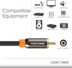 FosPower Digital Audio Coaxial Cable [24K Gold Plated Connectors] Premium S/PDIF RCA Male to RCA Male for Home Theater, HDTV, Subwoofer, Hi-Fi Systems - 3ft
