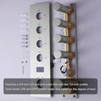 KATAIS Tempreature Display Shower System Brushed Nickel Shower Faucet Set with 12 inch and 8 inch Shower Head, with 6 PCS Body Jet, Handheld Spray
