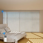 Blindify Motorized Vertical Blinds, Blackout Sliding Door Shades Vertical Shades Remote Control Customize, Off-White