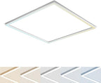 LUXRITE 2x2 FT Edge-Lit Frame LED Panel Lights, 5CCT Selectable 3000K-6500K, 2600/3900/5200LM, 20W/30W/40W Switch, Grid Drop Ceiling Lights, 0-10V Dimmable, Damp Rated, 100-277V, ETL Listed