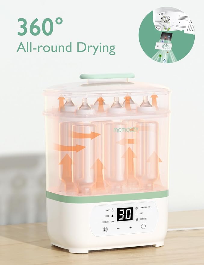 Momcozy Bottle Sterilizer and Dryer, 8-in-1 Electric Steam Baby Bottle Sterilizer for Baby Bottles, Baby stuffs & Breast Pump Accessories