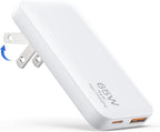 65W Ultra-Thin Foldable Charging Plug USB-C, Portable Mobile Phone and Laptop Charger, USB-C Wall Multi-Port Charger Outlet Suitable for iPhone 15/16/17 Series and Samsung Galaxy Series Models