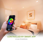 ASD 6 Pack LED Smart Recessed Lighting 6 Inch 15W, RGBW Color Changing Lights, Compatible with Alexa & Google Assistant, Dimmable 2700K-6500K Selectable RGB Lights, WiFi Bluetooth Ceiling Light, ETL