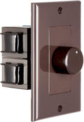 OSD Audio 100W in Wall Volume Control Impedance Matching for Home Speakers, Rotary Knob Brown SVC100