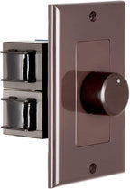 OSD Audio 100W in Wall Volume Control Impedance Matching for Home Speakers, Rotary Knob Brown SVC100