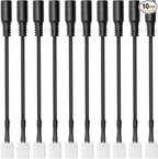 LightingWill 10pcs/Pack DC Female Plug Solderless Snap Down 2Pin Conductor LED Connector for Quick Splitter Connection of 8mm Wide 3528 2835 Single Color Flex LED Strips
