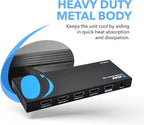 OREI HDMI Splitter 1 in 4 Out – 1x4 4K@60Hz HDMI 2.0 UHD Powered 4-Port HDMI Splitter with HDCP 2.2, EDID Management, 18Gbps Bandwidth – 4-Way Output for TV, Fire Stick, PS5, Blu-ray