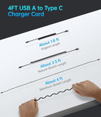 USB C Cable Fast Charging, 2Pack 3ft Coiled USB A to USB C Charge Cable for Car, USB-C Charging Cord Compatible with iPhone 17/16/15/Pro Max/Plus/Samsung Galaxy S20 S10 and More Type C Devices-Black