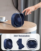 RJVW 4 Inch Small USB Desk Fan, 3-Speed Portable & 360°Rotatable Mini Cooling Fan, USB-Powered Desktop Fan for Home Office Bedroom Dorm Indoor Outdoor Summer Gift