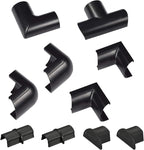 D-Line Medium Cable Raceway Accessory Pack, Join 1.18in x 0.59in Cord Cover Lengths, 10 Accessories Included, Hide Cords Around a Variety of Angles - Black
