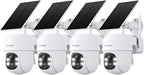 Cinnado 2K Cameras for Home Security-2.4G WiFi Outdoor Camera Wireless Solar/Battery Powered, 360° Viewing, Human Detection, Color Night Vision, Cloud/SD Storage B6 (B6-White-4pack-2.4G)