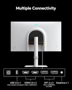 KTC 27 Inch Gaming Monitor 200Hz, 1440P Monitor with Speakers, Up to 210Hz Computer Monitors Fast IPS 1ms, 131% sRGB, Adaptive Sync, Tilt/Swivel/Pivot/Height Adjustment, HDMI DisplayPort, White H27T6