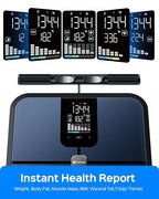 Tychesy Smart Pod Scale for Full Body Composition, 8-Sensor Smart Analyzer Measures Fat, Muscle Mass, BMI, Digital Bathroom Scale Syncs with App for 24 Users, FSA&HSA Eligible