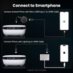 Mini Projector, NICPOW Upgrade Portable Outdoor Movie Projector, 1080P and 200" Supported Small Projector Compatible with TV Stick, Phone, PS5, HDMI, USB for Home, Bedroom, Gaming, Outdoor Use