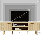 YLGJ&TIDY Modern Wood TV Stand Up to 60'',Universal Entertainment Center with 3-Tier Shelves,TV Console with Cabinets Storage,Wood Frame Television Stand (Oak)